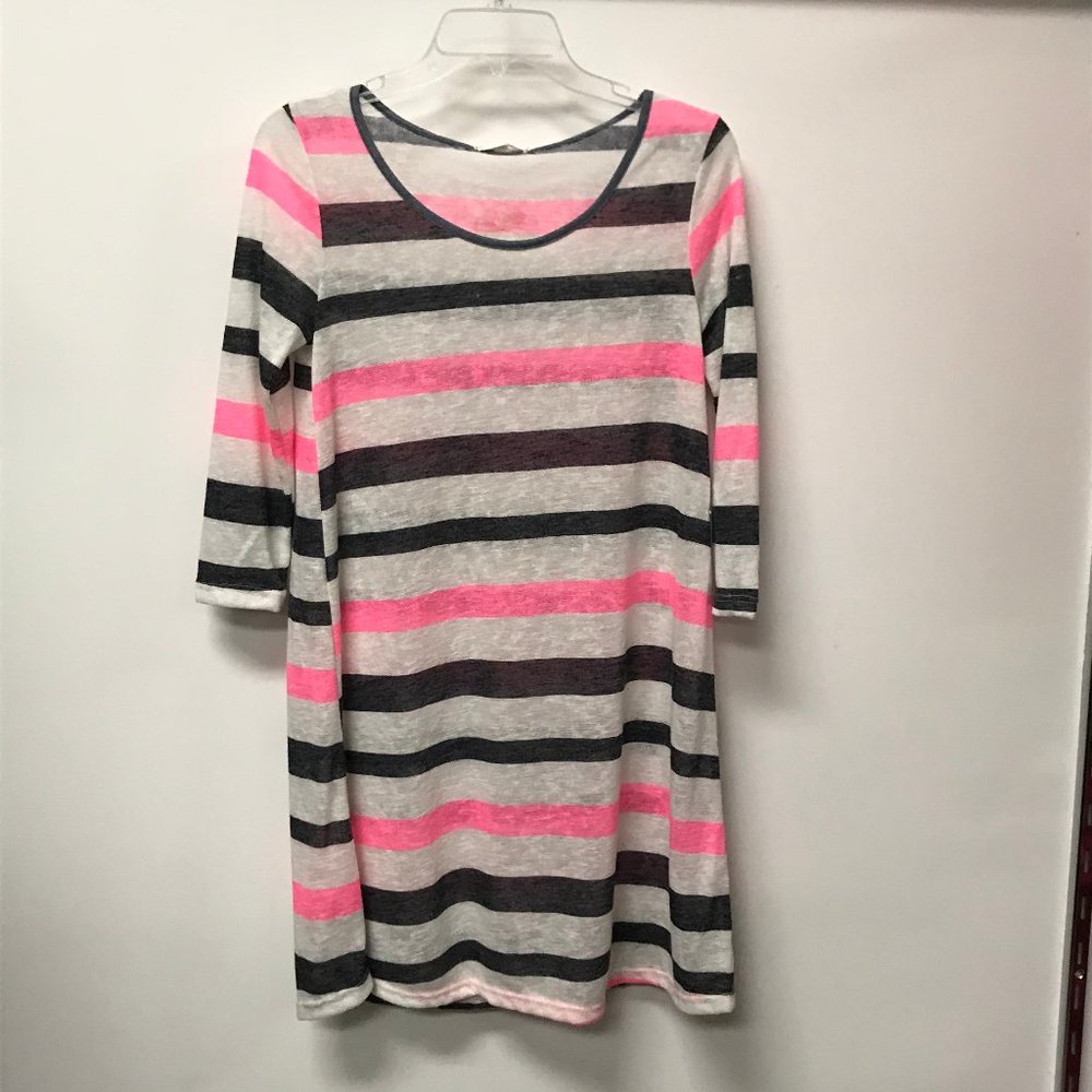 NWOT 12PM by Mon Ami Semi Sheer Striped Mini Dress